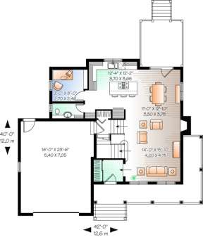 Floorplan 1 for House Plan #034-00752
