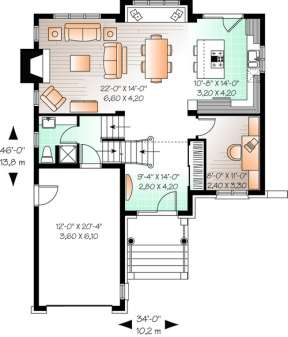 Floorplan 1 for House Plan #034-00753