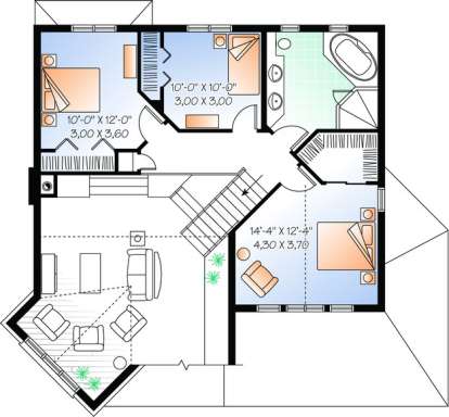 Floorplan 2 for House Plan #034-00754