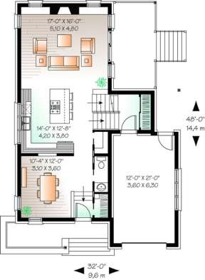 Floorplan 1 for House Plan #034-00757