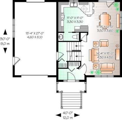 Floorplan 1 for House Plan #034-00760