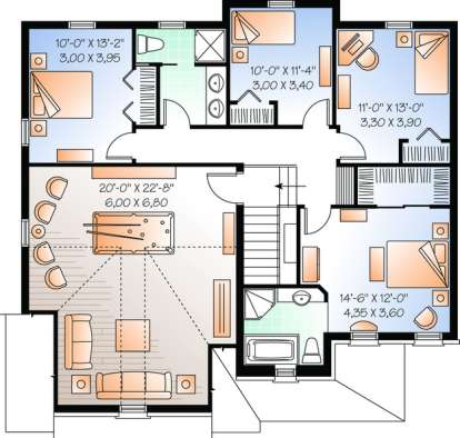Floorplan 2 for House Plan #034-00762