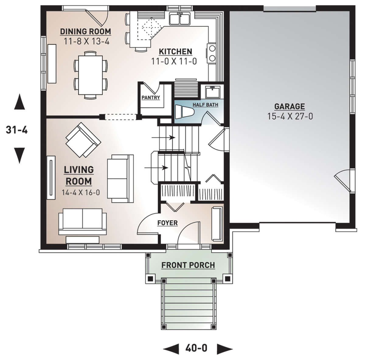 Main Floor for House Plan #034-00763