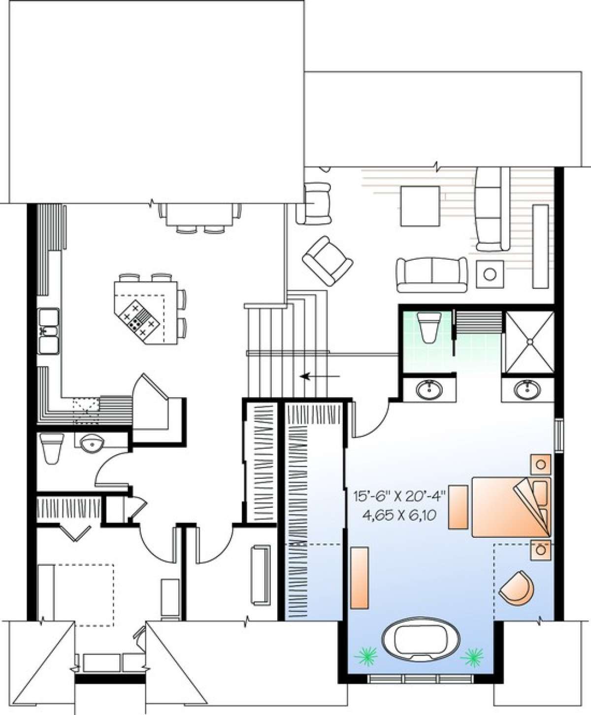 Floorplan 3 for House Plan #034-00766