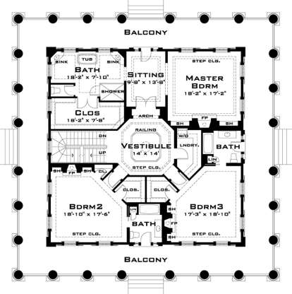 Second Floor for House Plan #028-00055
