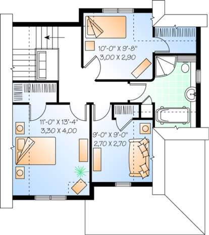 Floorplan 2 for House Plan #034-00770