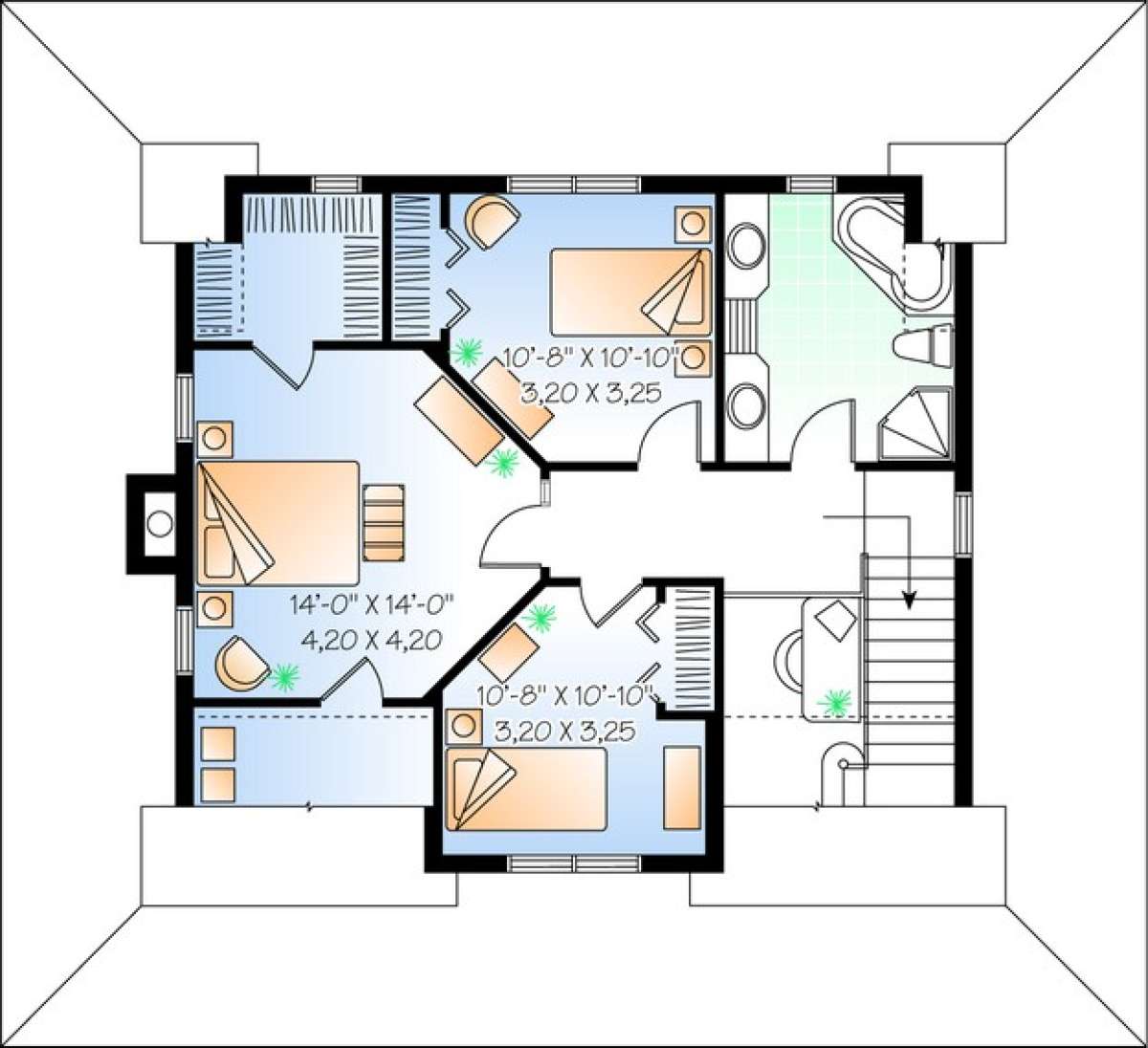 Floorplan 2 for House Plan #034-00771