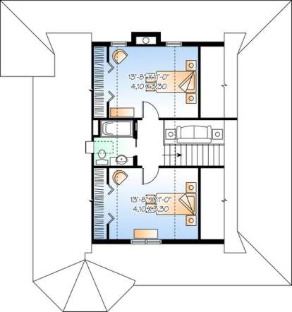 Floorplan 2 for House Plan #034-00773