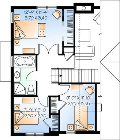 Floorplan 2 for House Plan #034-00774