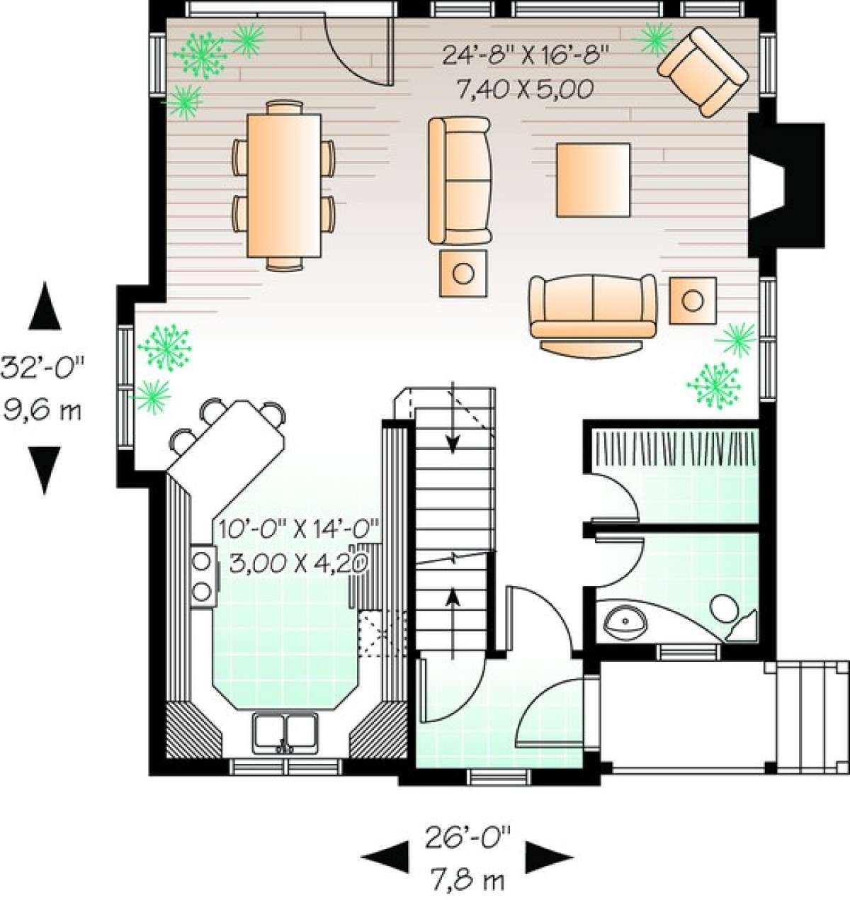 Floorplan 1 for House Plan #034-00775