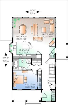 Floorplan 1 for House Plan #034-00776