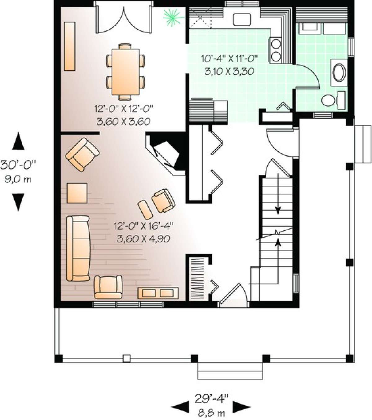Floorplan 1 for House Plan #034-00778
