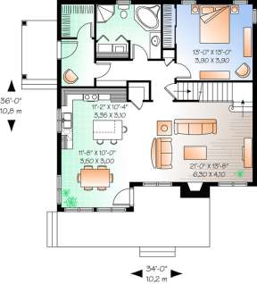 Floorplan 1 for House Plan #034-00780