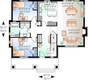 Floorplan 1 for House Plan #034-00781