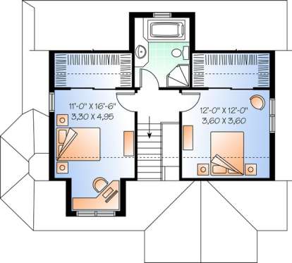 Floorplan 2 for House Plan #034-00782