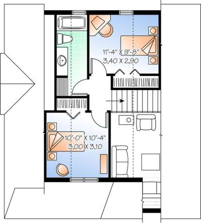 Floorplan 2 for House Plan #034-00783