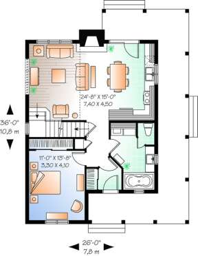 Main Floor for House Plan #034-00784