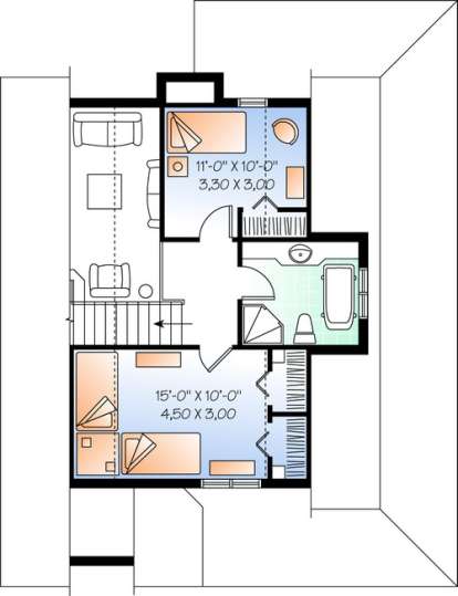 Second Floor for House Plan #034-00784