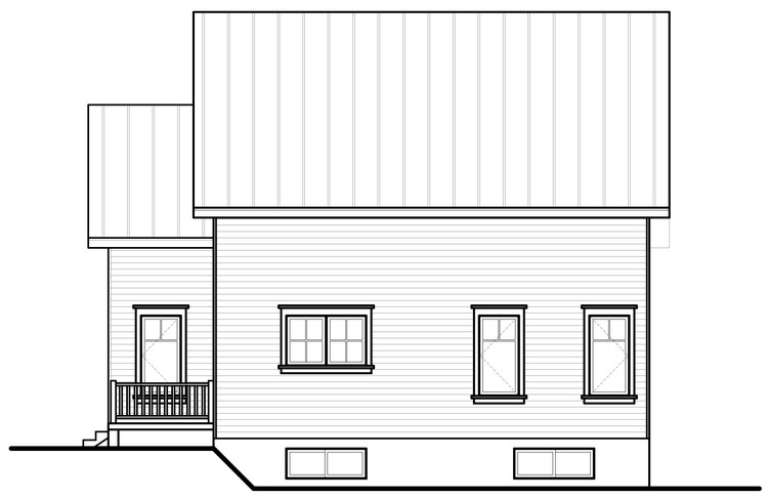 Narrow Lot House Plan #034-00785 Elevation Photo