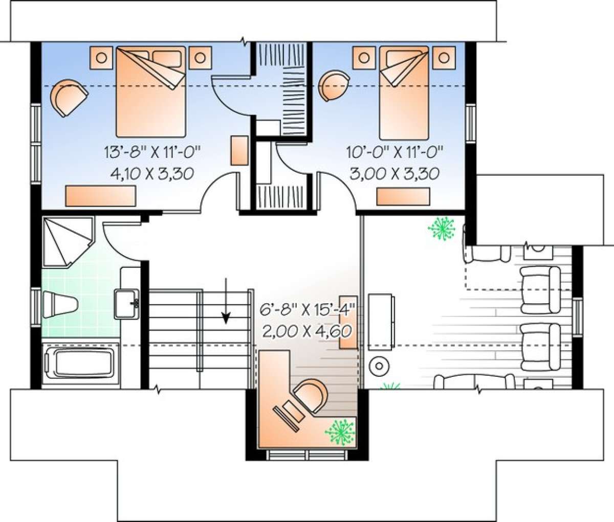 Second Floor for House Plan #034-00785