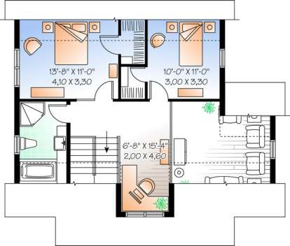 Second Floor for House Plan #034-00785