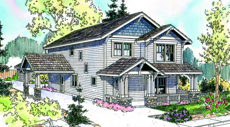Craftsman House Plan #035-00332 Elevation Photo