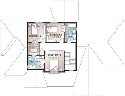 Second Floor for House Plan #034-00790