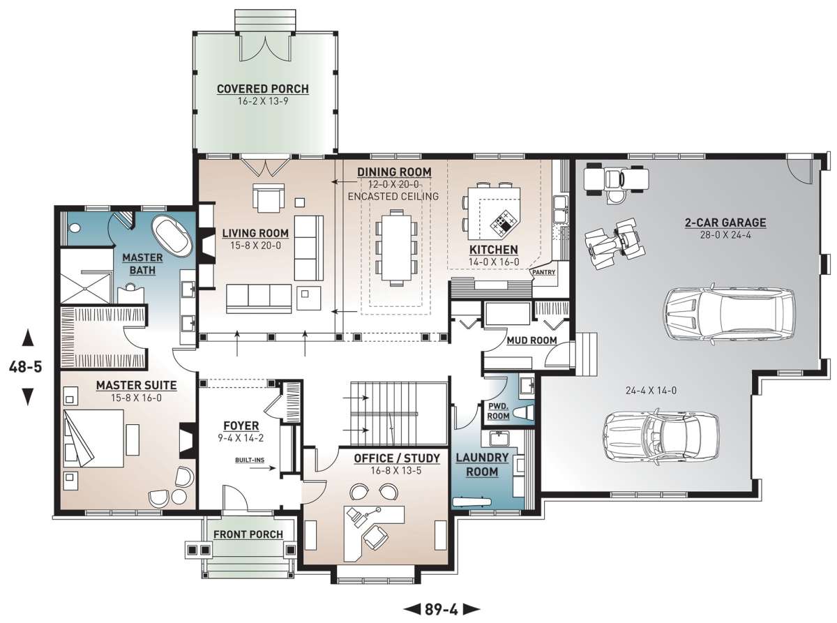 Main Floor for House Plan #034-00791