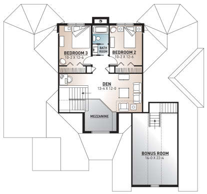 Second Floor for House Plan #034-00793