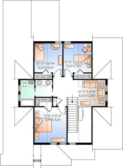 Second Floor for House Plan #034-00794