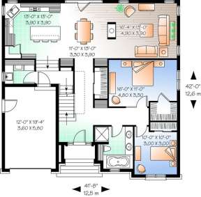 Floorplan 1 for House Plan #034-00795