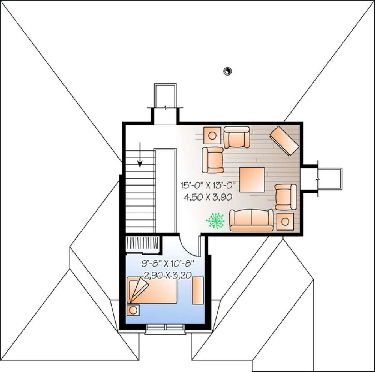 Floorplan 2 for House Plan #034-00795