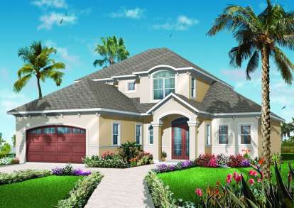 Florida House Plan #034-00798 Elevation Photo