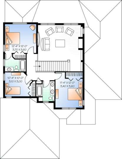 Floorplan 2 for House Plan #034-00798