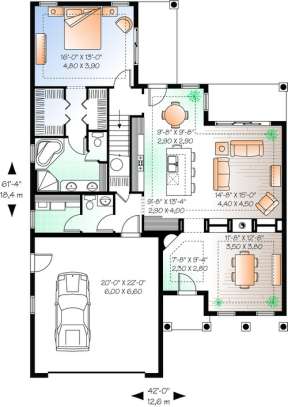 Floorplan 1 for House Plan #034-00800