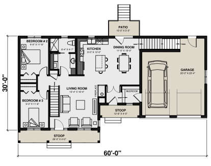 Main Floor for House Plan #034-00802
