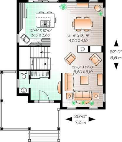 Floorplan 1 for House Plan #034-00803