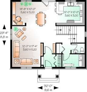 Floorplan 1 for House Plan #034-00806