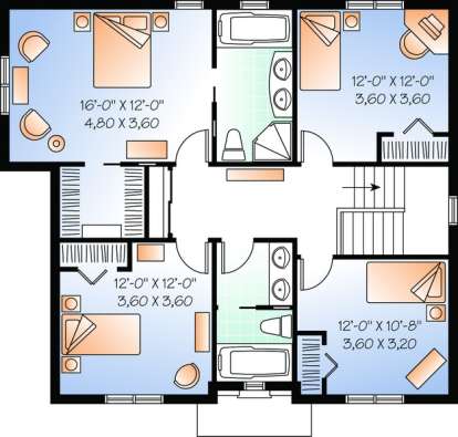 Floorplan 2 for House Plan #034-00807