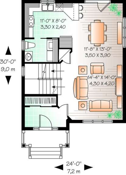 Floorplan 1 for House Plan #034-00810