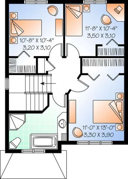 Floorplan 2 for House Plan #034-00810