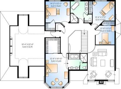 Floorplan 2 for House Plan #034-00821
