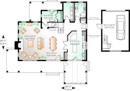 Floorplan 1 for House Plan #034-00825