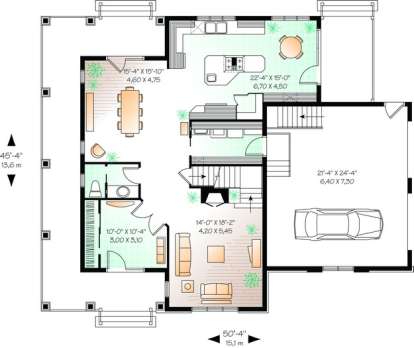 Floorplan 1 for House Plan #034-00827