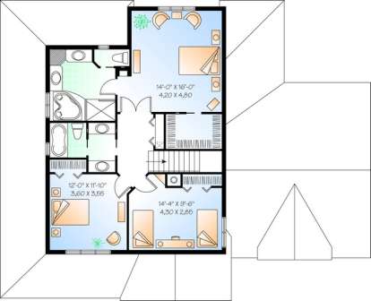 Floorplan 2 for House Plan #034-00827