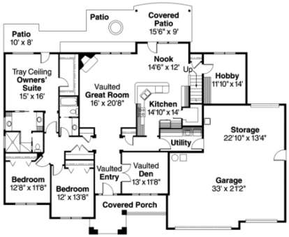 Floorplan 1 for House Plan #035-00336