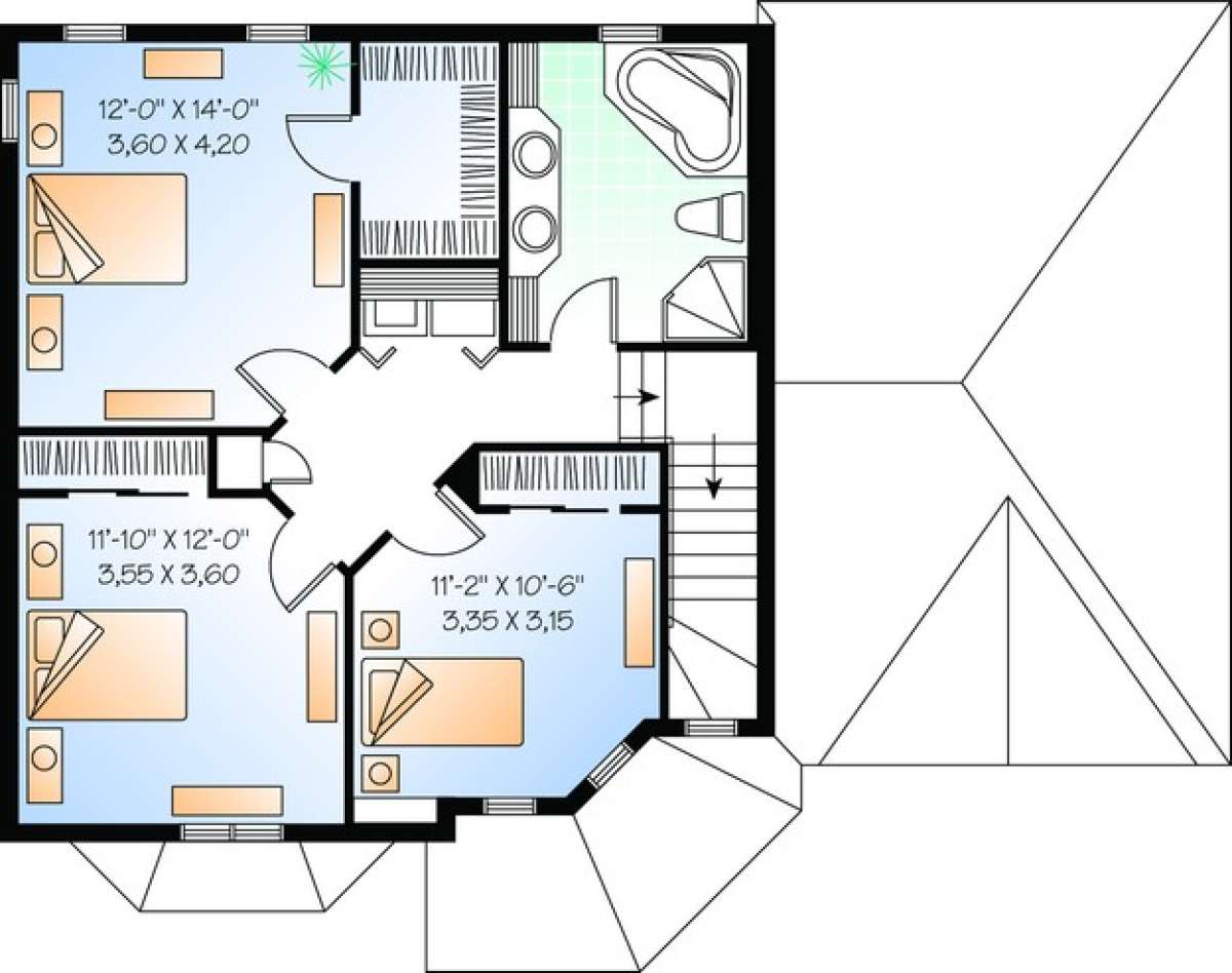 Floorplan 2 for House Plan #034-00828