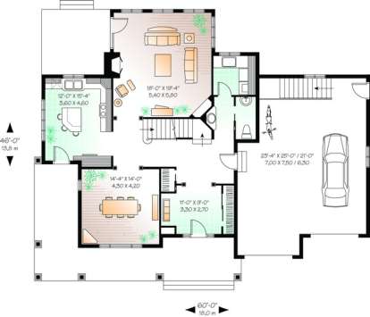 Floorplan 1 for House Plan #034-00829
