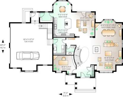 Floorplan 1 for House Plan #034-00831