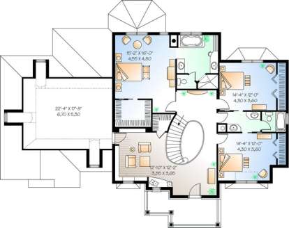 Floorplan 2 for House Plan #034-00831